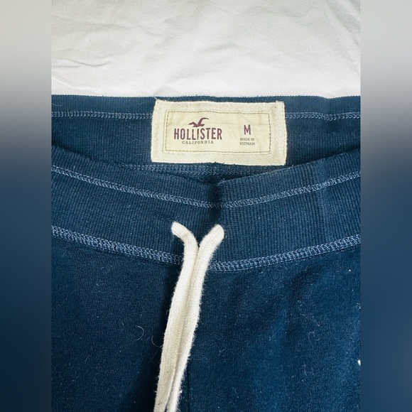 Hollister Dark Blue Sweatpants with White Drawstring Sz M - Picture 2 of 8
